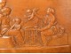 Plate bas-relief carved boxwood antique women cherubs young child nineteenth