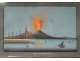 Pair Neapolitan gouaches eruption Vesuvius Italy boats May 27, 1858 Nineteenth