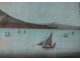 Pair Neapolitan gouaches eruption Vesuvius Italy boats May 27, 1858 Nineteenth