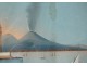 Pair Neapolitan gouaches eruption Vesuvius Italy boats May 27, 1858 Nineteenth