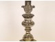 Christ crucifix in bronze, silver decor of the Virgin, nineteenth