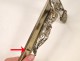Christ crucifix in bronze, silver decor of the Virgin, nineteenth