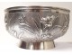 China silver bowl bowl Shanghai Woshing flowers 393gr Chinese silver nineteenth