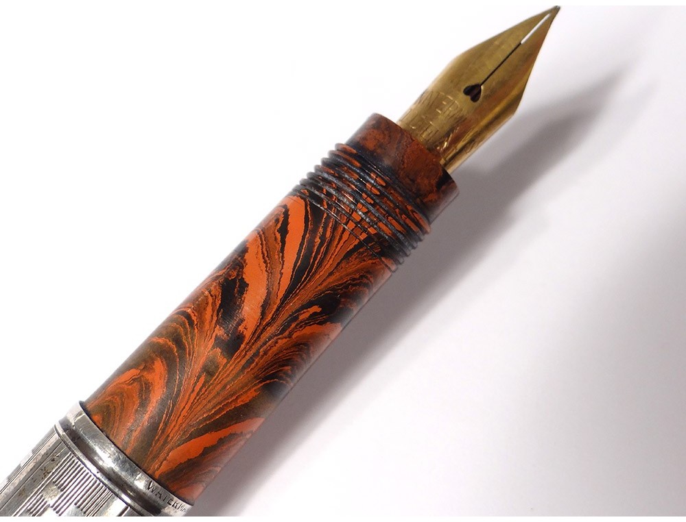 Stylo Plume Waterman Modèle Goutte - Argent Massif - Plume Or 18 Carats - Occasion Très Bon état - Rare