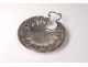 Empty pocket sterling silver cup Minerva couple gallant scene shell 19th