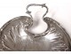 Empty pocket sterling silver cup Minerva couple gallant scene shell 19th
