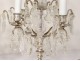 Pair of candelabra 4 lights with tassels crystal cut bronze silver nineteenth