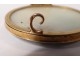 Miniature oval mother-of-pearl portrait noble eighteenth pin solid gold 18K enamel