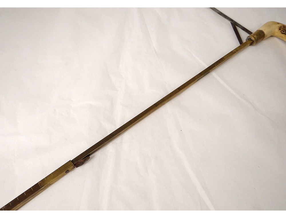 Ancienne Canne Toise Maquignon/Fût en bambou/Mesure Cheval