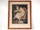 Lithograph William Ablett elegant woman with the sleeve Stamp Modern twentieth