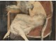 Lithograph William Ablett elegant woman with the sleeve Stamp Modern twentieth