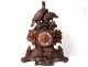 Large clock carved wood Black Forest birds partridge clock nineteenth century