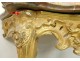 Console Louis XV scupted wood golden shells marble rocaille eighteenth century