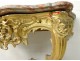 Console Louis XV scupted wood golden shells marble rocaille eighteenth century