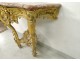 Console Louis XV scupted wood golden shells marble rocaille eighteenth century