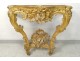 Console Louis XV scupted wood golden shells marble rocaille eighteenth century
