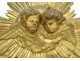 Large carved wood mirror gold mirror shell head cherubs seventeenth putti