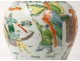 Chinese porcelain baluster vase warriors horses flowers China signed 18th