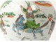 Chinese porcelain baluster vase warriors horses flowers China signed 18th