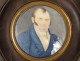 Miniature painted portrait man elegant frock coat painting nineteenth century