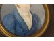 Miniature painted portrait man elegant frock coat painting nineteenth century