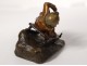 Sculpture chryselephantine statuette Chiparus sledge girl Art Deco XXth
