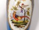 Small porcelain vase Paris bird pheasant gilded flowers Napoleon III nineteenth