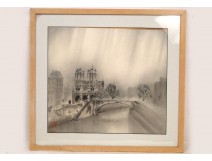 ND watercolor cathedral of Paris Jane Evans twentieth