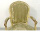 Louis XV cabriolet armchair lacquered carved wood stamped Courtois XVIII