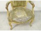 Louis XV cabriolet armchair lacquered carved wood stamped Courtois XVIII