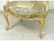 Louis XV cabriolet armchair lacquered carved wood stamped Courtois XVIII