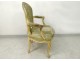 Louis XV cabriolet armchair lacquered carved wood stamped Courtois XVIII