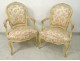 Pair Louis XV cabriolet armchairs carved wood Stamp Courtois XVIII