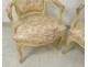 Pair Louis XV cabriolet armchairs carved wood Stamp Courtois XVIII
