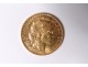 Gold coin 20 francs 1907 Marianne Coq French Republic Chaplain France