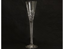 Large crystal stemmed glass foot twist honeycomb 30.5cm nineteenth