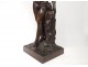 Large sculpture bronze woman Bather Nymph Falconet J. Graux 82cm Nineteenth