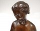 Large sculpture bronze woman Bather Nymph Falconet J. Graux 82cm Nineteenth