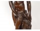 Large sculpture bronze woman Bather Nymph Falconet J. Graux 82cm Nineteenth