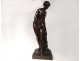 Large sculpture bronze woman Bather Nymph Falconet J. Graux 82cm Nineteenth