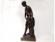 Large sculpture bronze woman Bather Nymph Falconet J. Graux 82cm Nineteenth