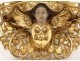 Console wall carved wood gilded angel head foliage nineteenth century
