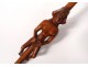 Cane Art People boxwood carved head man animals snakes lizard nineteenth