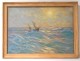 Pastel painting Arsène Chabanian seascape boat sailboat two-master twentieth