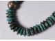 Necklace gem turquoises rough silver massive vintage twentieth century