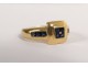 Ring solid gold 18 carat head eagle small sapphires gold ring 4,41gr twentieth