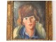 HST painting portrait young woman Belgian school signed 1929 painting twentieth