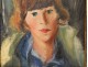 HST painting portrait young woman Belgian school signed 1929 painting twentieth