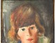 HST painting portrait young woman Belgian school signed 1929 painting twentieth