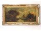 HSP picture impresionnist landscape river countryside characters signed nineteenth